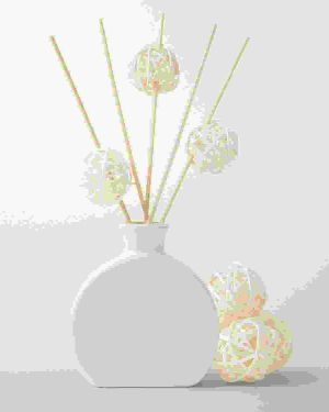 White Vase With Bamboo Ball